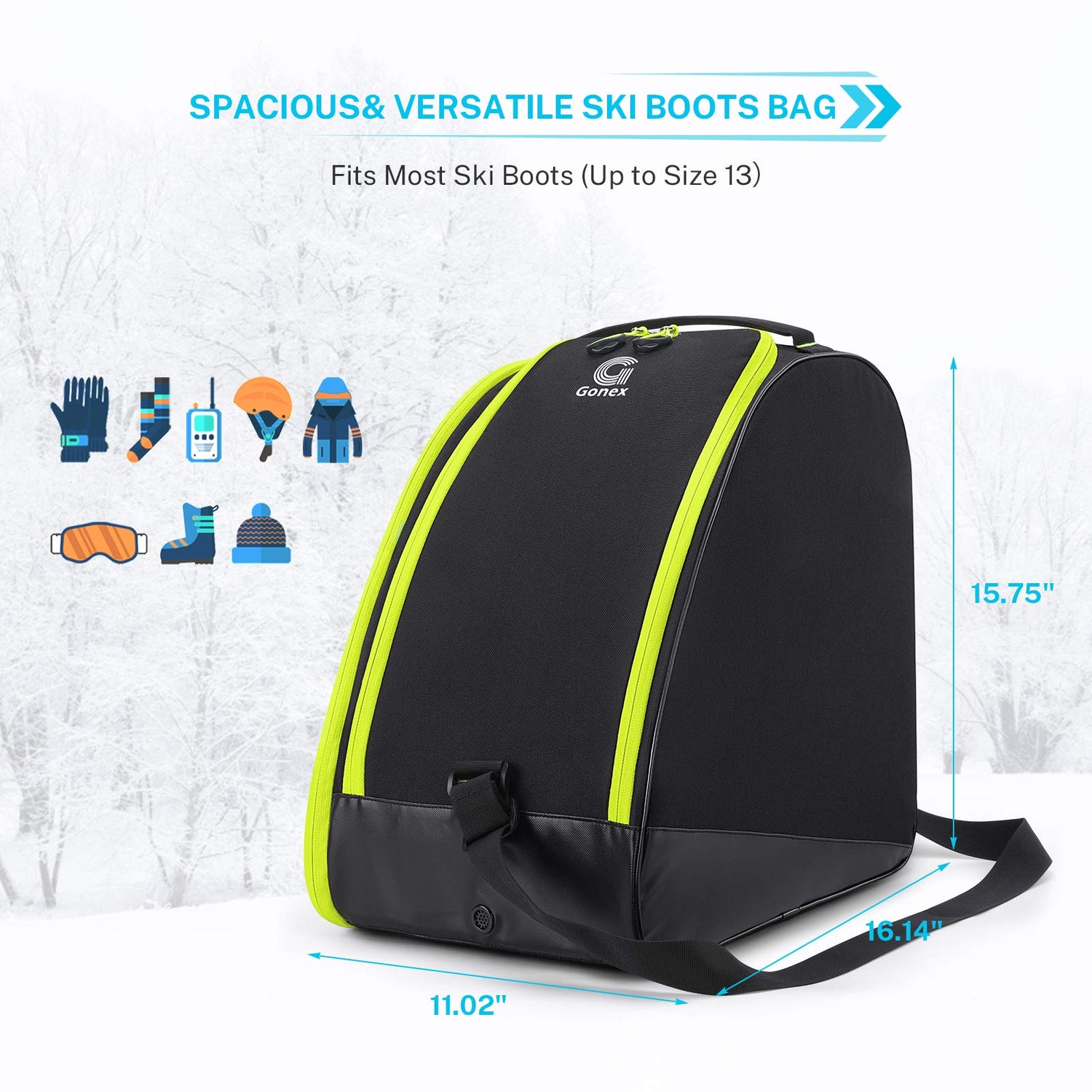 Ski Bag and Ski Boot Bag Combo for Air Travel Unpadded - Ski