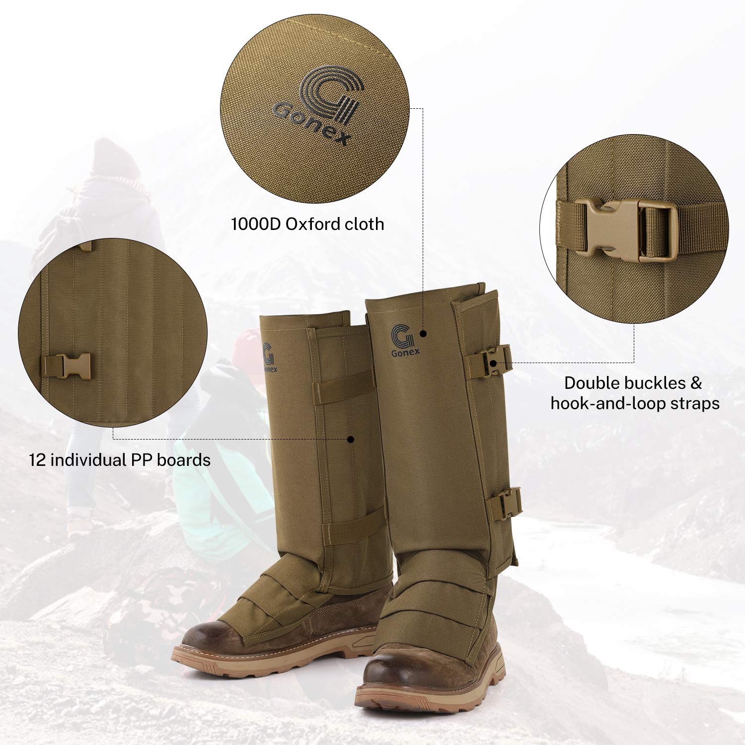 Gonex Snake Gaiters Snake Proof Chaps for Hunting and Hiking