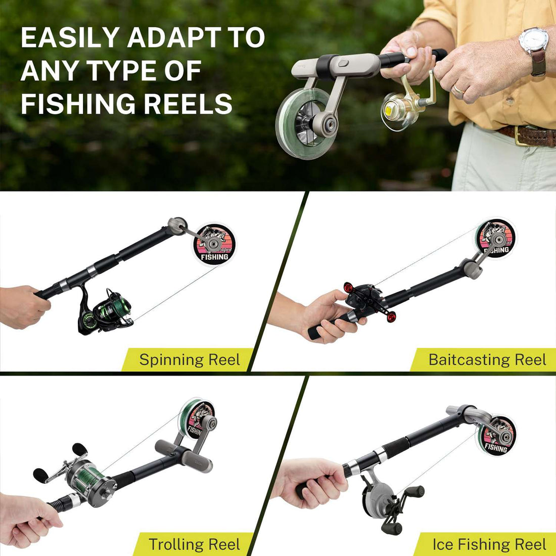 Yinrunx 2021- Fishing Line Spooler, Fishing Line Winder Spooler, Fishing  Reel Spooler Machine, Line Spooler for Spinning Rreels and