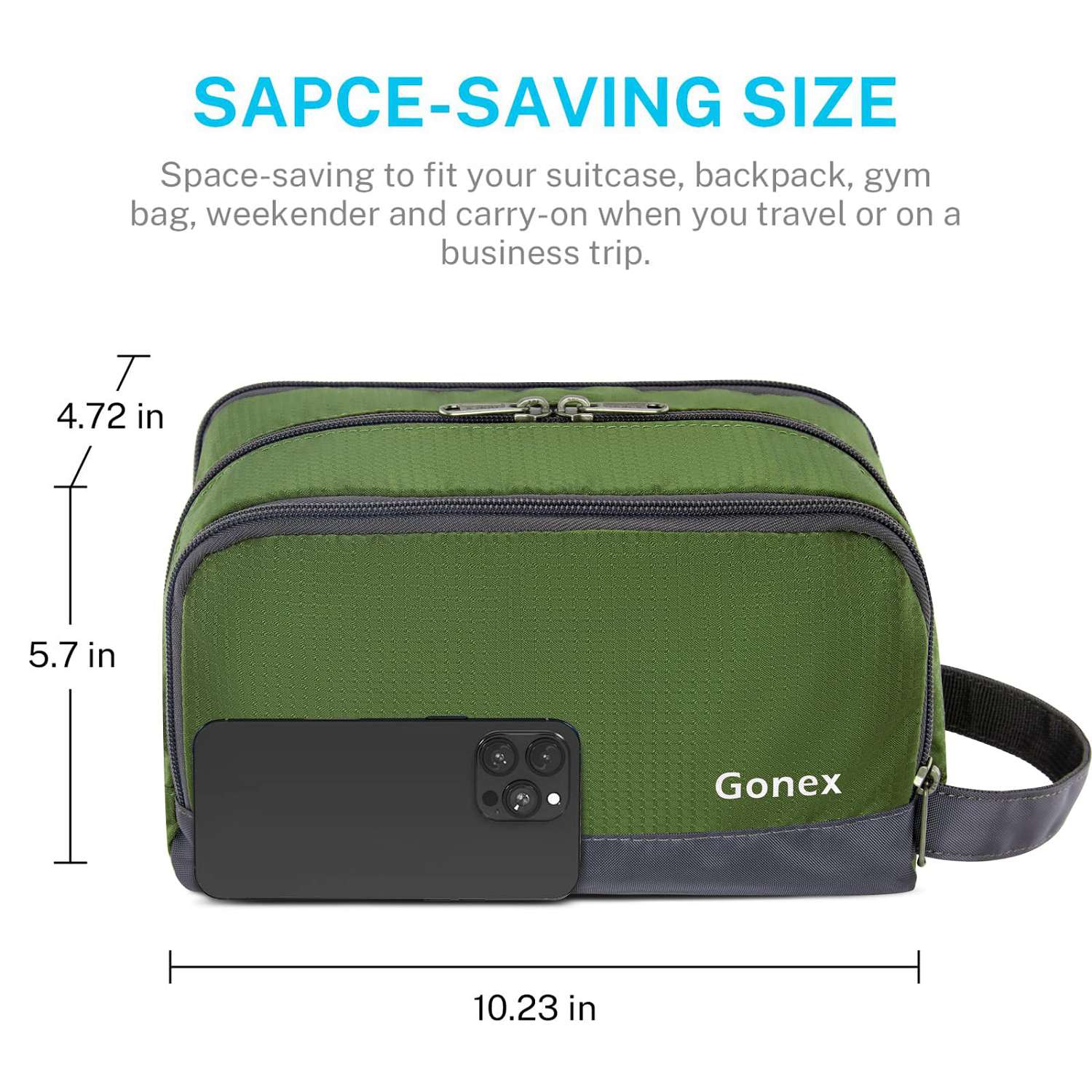 go travel toiletry bag Gonex Nylon Hangable Travel Toiletry Bag for Air Travel
