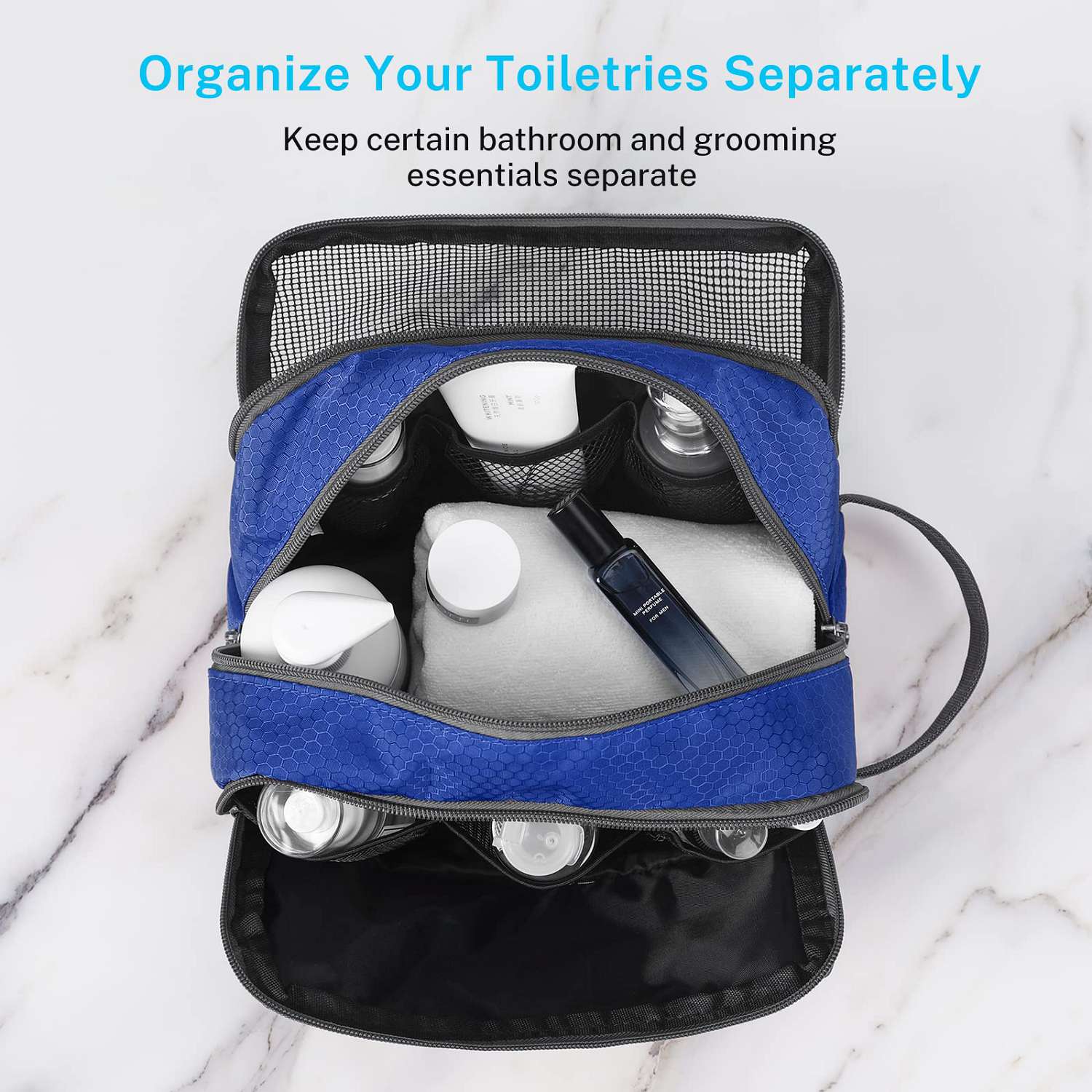 toiletry bag with compartments