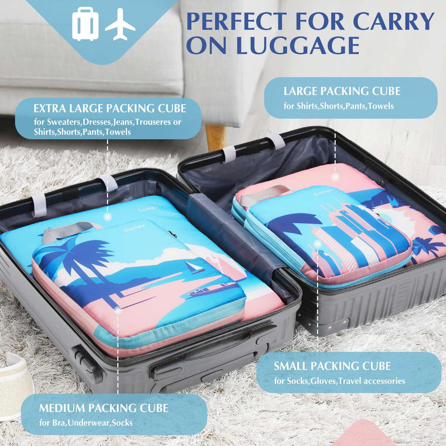 travel compression packing cubes