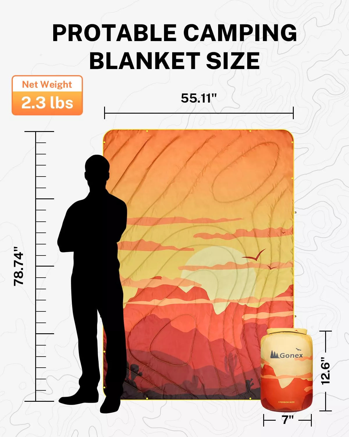 Portable gonex camping blanket size
