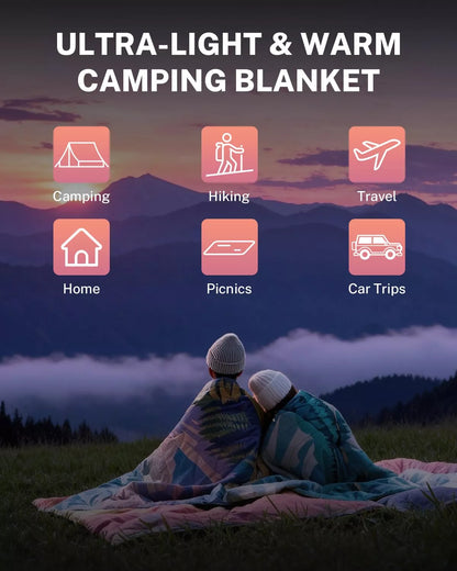 Ultra-light and warm camping blanket for outdoors