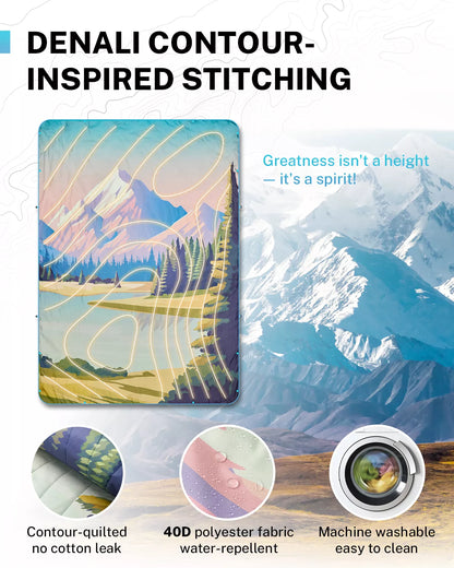 Denail contour inspired stitching blanket