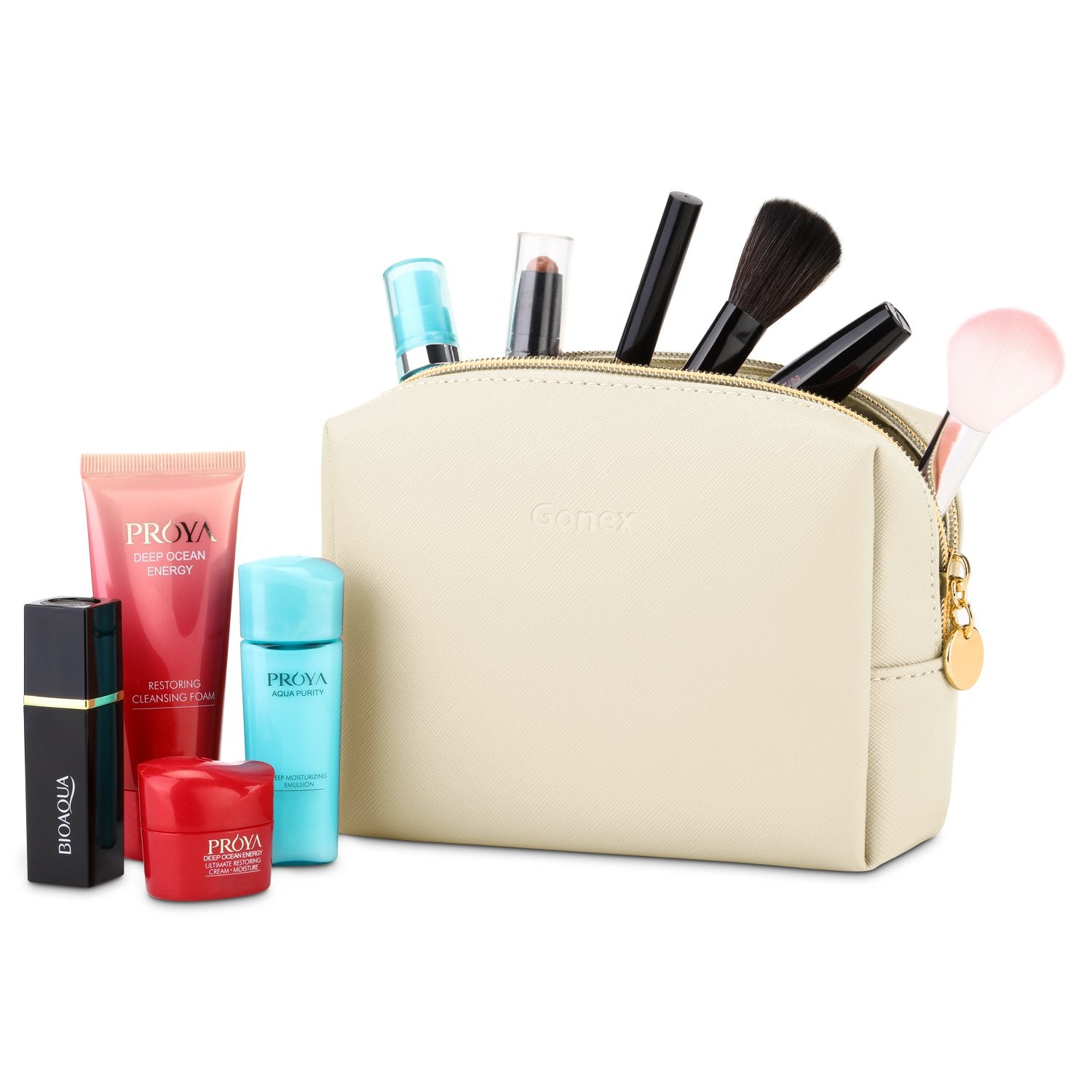 Gonex Portable Water-Resistant Small Makeup Bag