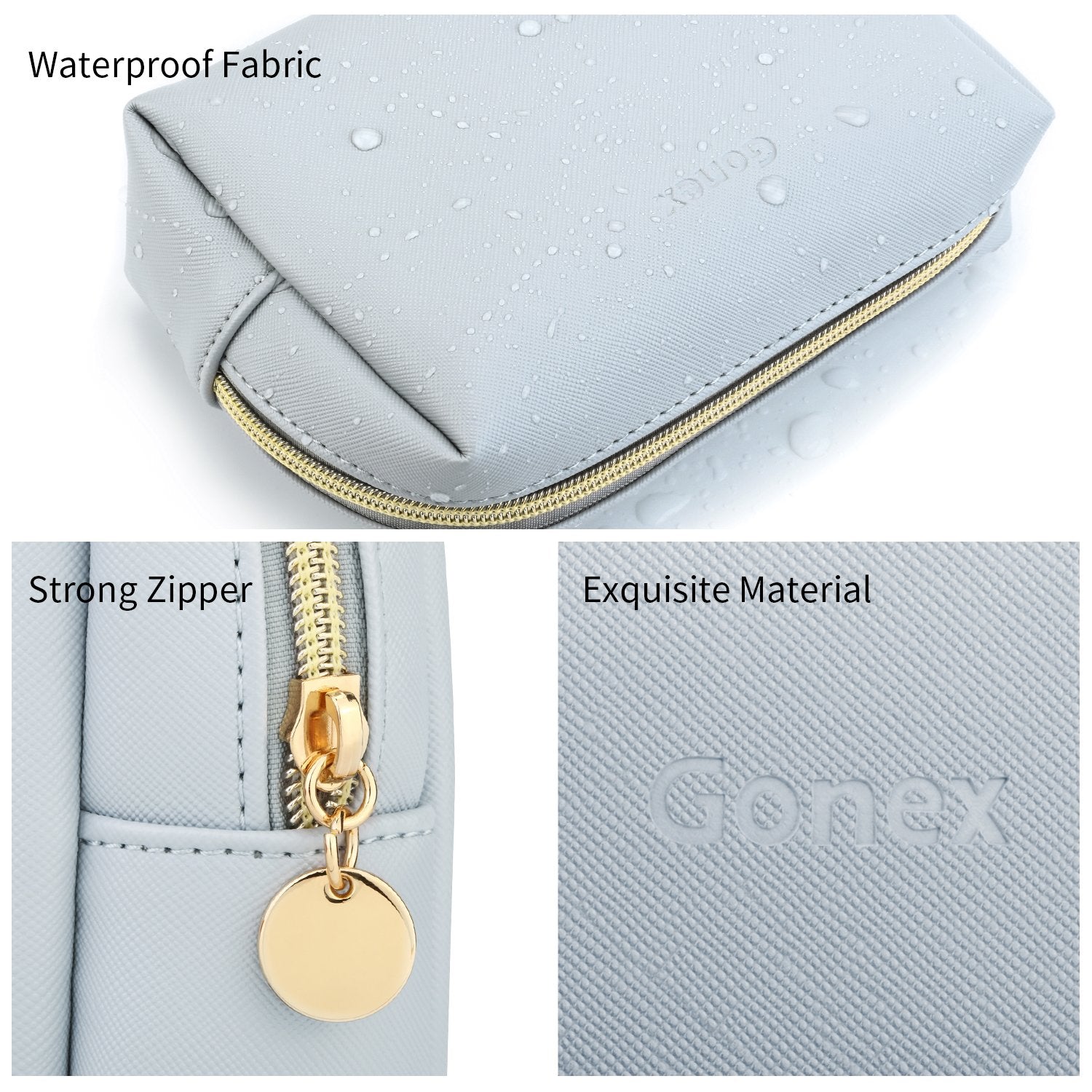 Gonex Portable Water-Resistant Small Makeup Bag