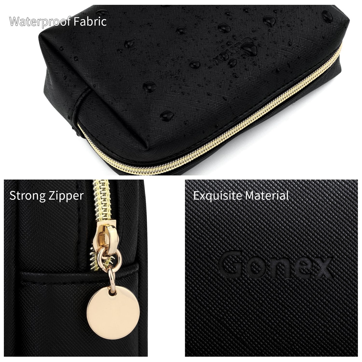 Gonex Portable Water-Resistant Small Makeup Bag