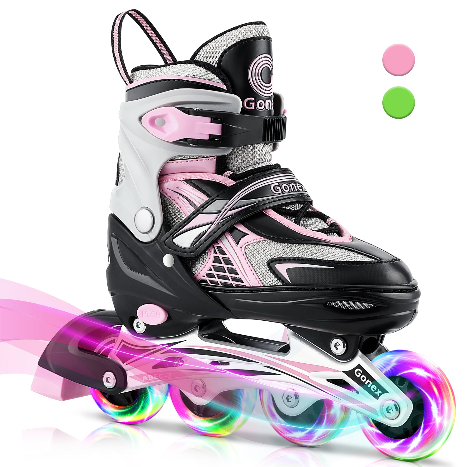 Unicorn Inline Skates voor meisjes Kindermaten verstelbaar met alle lichtgevende wielen Rainbow Inline Skates voor beginnende tieners (Roze, XS(26~29 Unicorn Inline Skates voor meisjes Kindermaten verstelbaar met alle lichtgevende wielen Rainbow Inline Skates voor beginnende tieners (Roze, XS(26~29