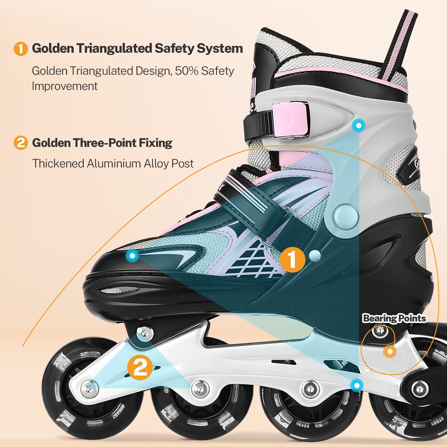 Gonex Inline-Skates für Mädchen, Jungen und Kinder