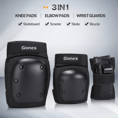 Gonex Skateboard Elbow Pads Knee Pads with Wrist Guards for Kids Youth Adult