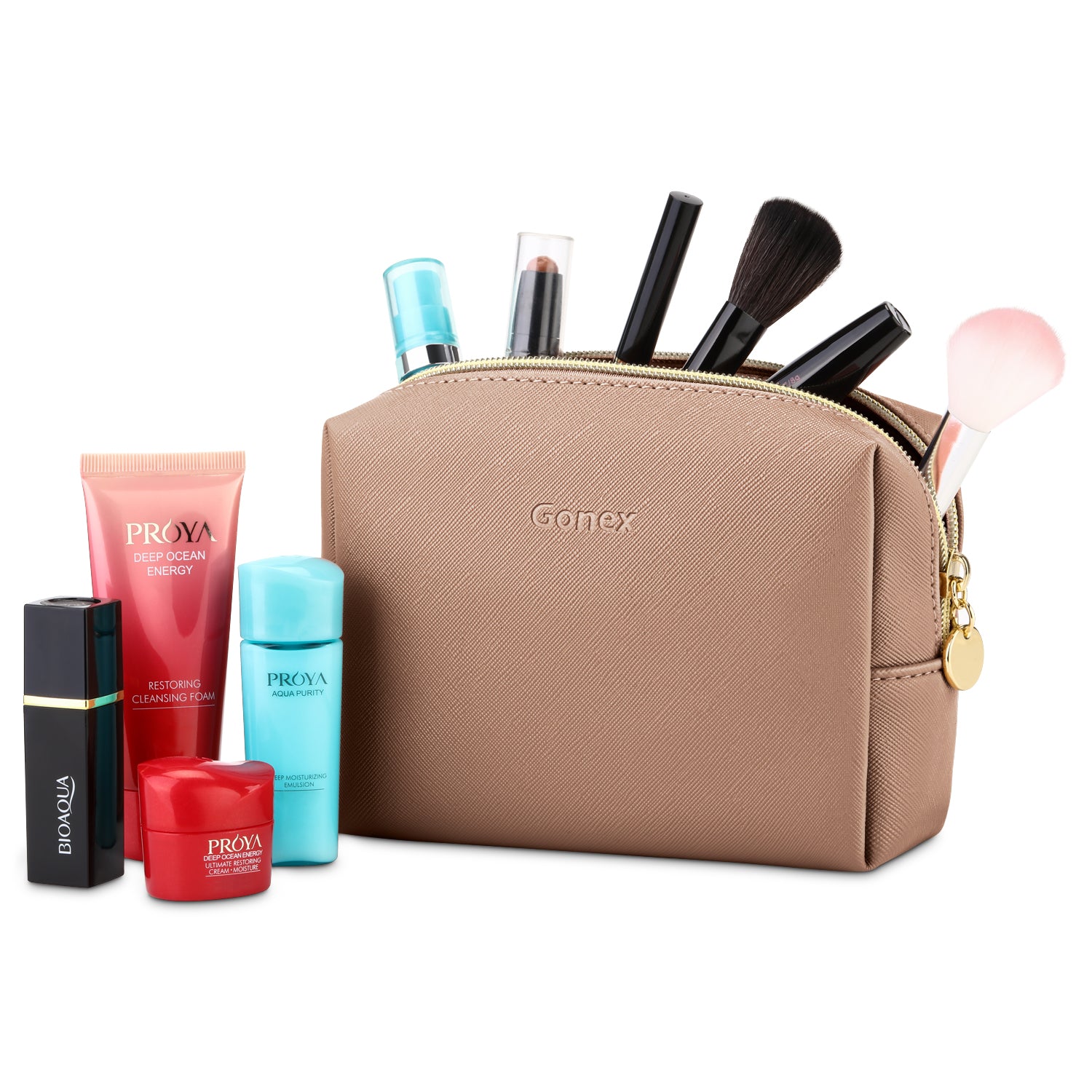 Gonex Portable Water-Resistant Small Makeup Bag