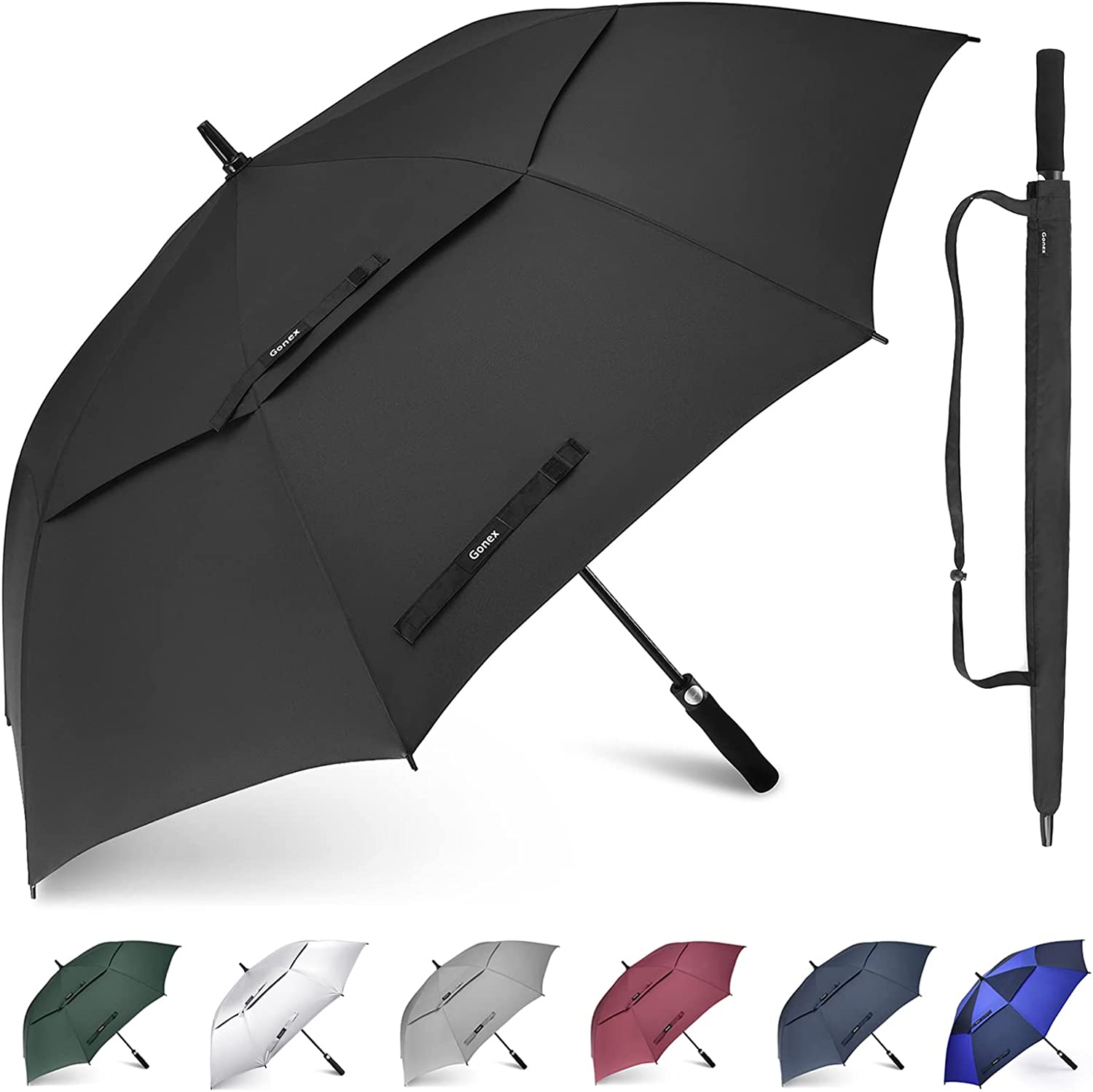 black golf umbrella
