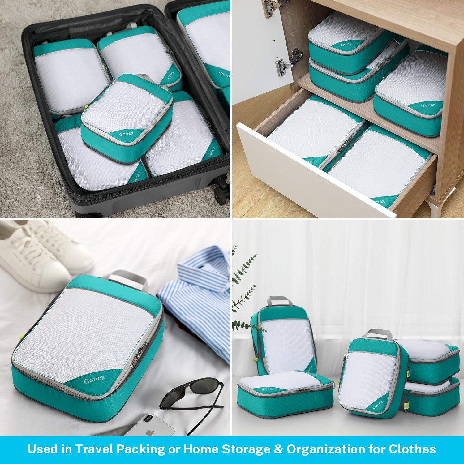 Gonex 4M+1S Compression Packing Cubes Set