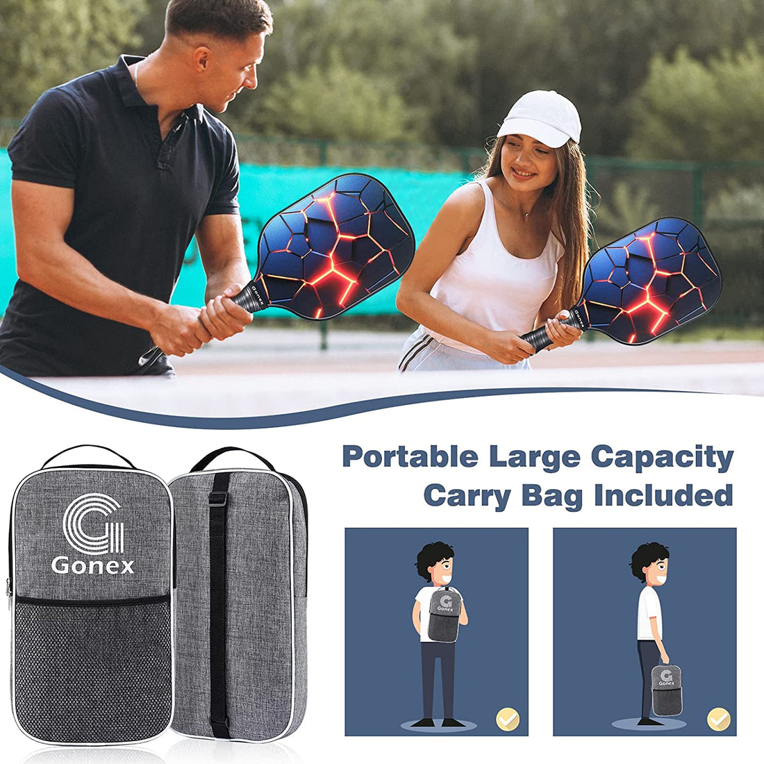 Gonex Pickleball-Paddel-Set, 4 Stück